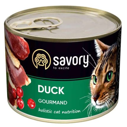 savory cat adult duck для кошек с уткой 200 г