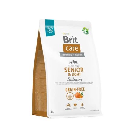 brit care grain free senior & light salmon для собак с лососем 3 кг