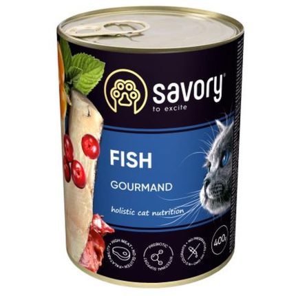 savory cat adult fish для кошек с рыбой 400 г