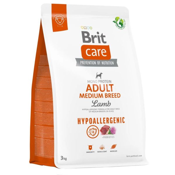 brit care medium hypoallergenic breed lamb для собак с ягненком 3 кг