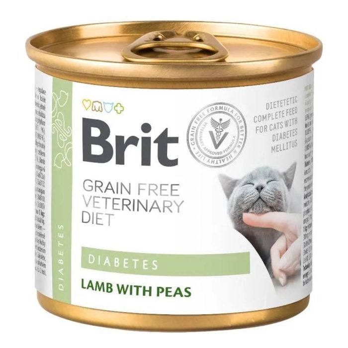 brit vd diabets cat cans для кошек с ягненком и горохом 200 г