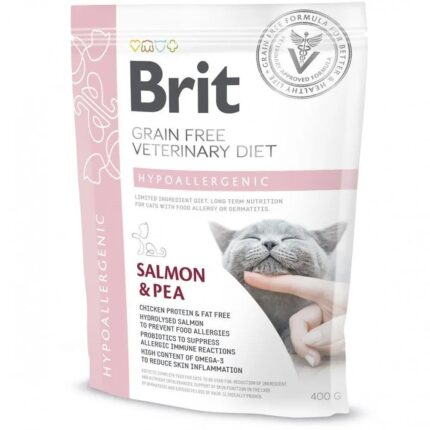 brit vd cat hypoallergenic для кошек с лососем 400 г