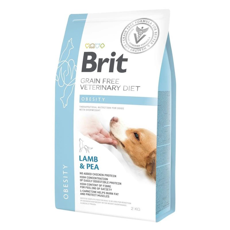 brit vd obesity dog для собак с ягненком и горохом 2 кг