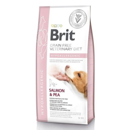 brit vd hypoallergenic dog для собак с лососем 12 кг