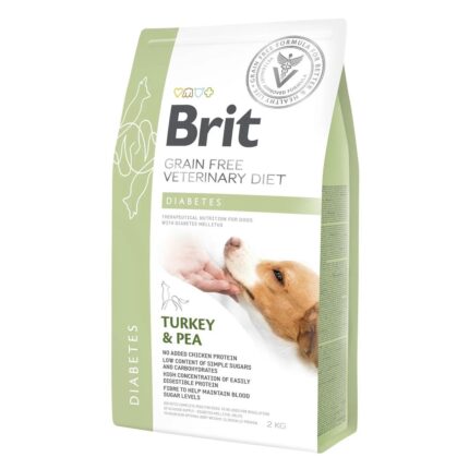 brit vd dog diabets для собак с индейкой и горохом 2 кг