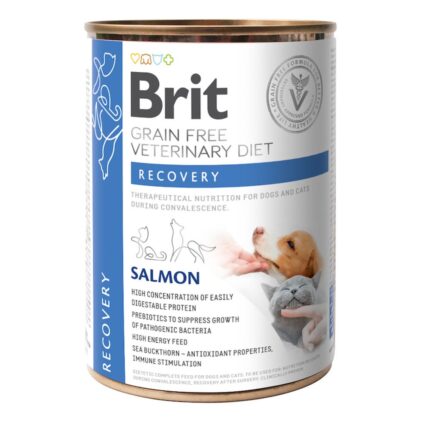 brit vd recovery cans для собак и кошек с лососем 400 г