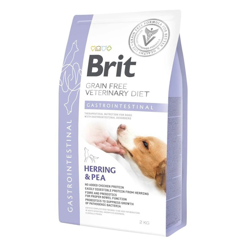 brit vd gastrointestinal dog для собак с селедкой, лососем и горохом 2 кг