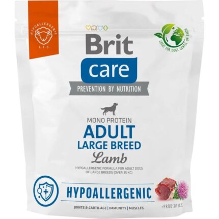 brit care hypoallergenic adult large breed с ягненком для собак крупных пород 1 кг