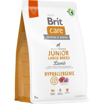 brit care hypoallergenic junior large для щенков с ягненком 3 кг