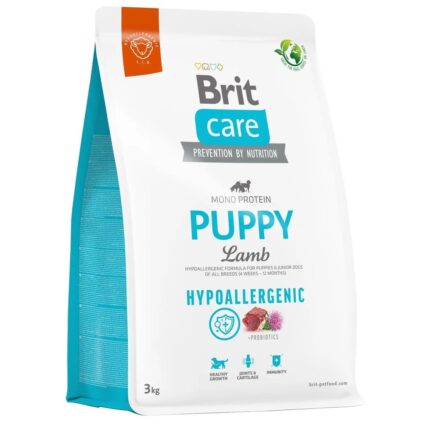 brit care dog hypoallergenic puppy для щенков с ягенком 3 кг