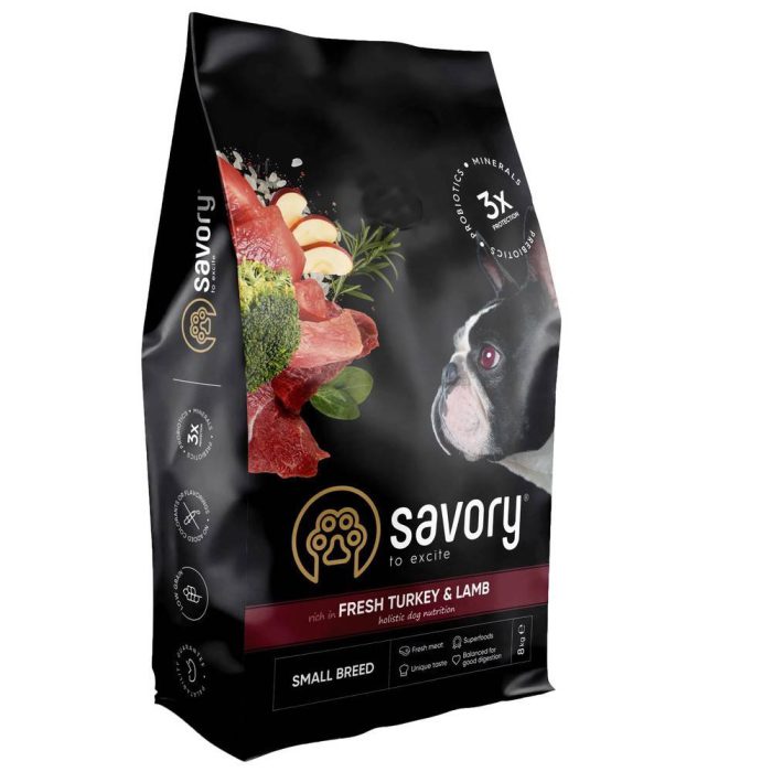 savory small breed turkey&lamb для собак малых пород с ягненком 3 кг