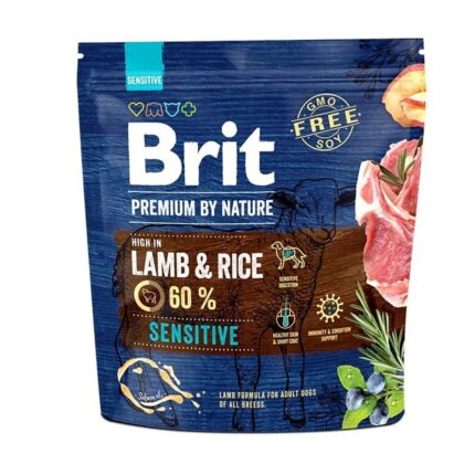 brit premium sensitive lamb для собак с чувствительным пищеварением с ягненком 1 кг