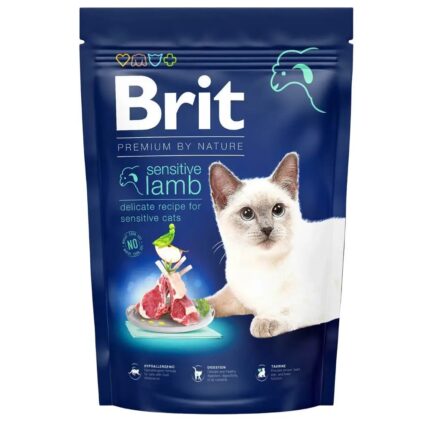 brit premium sensitive lamb для кошек с ягненком 300 г