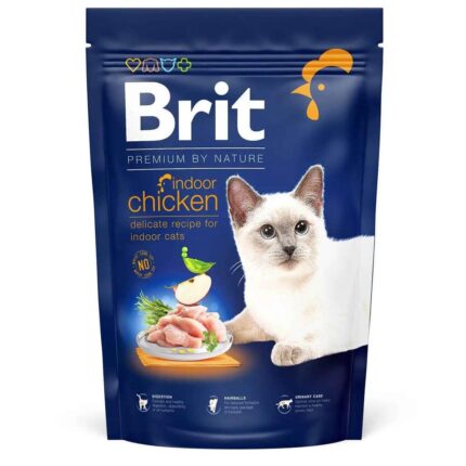 brit premium indoor chicken для кошек с курицей 1.5 кг