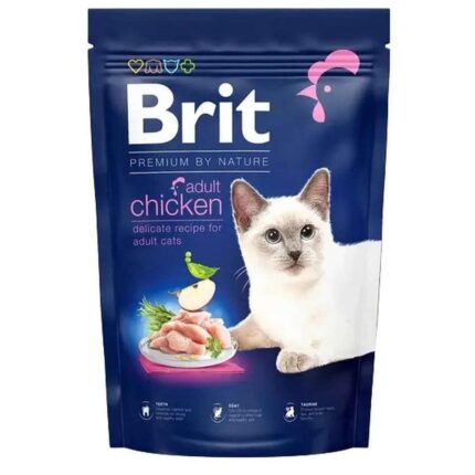 brit premium adult chicken для кошек с курицей 1.5 кг