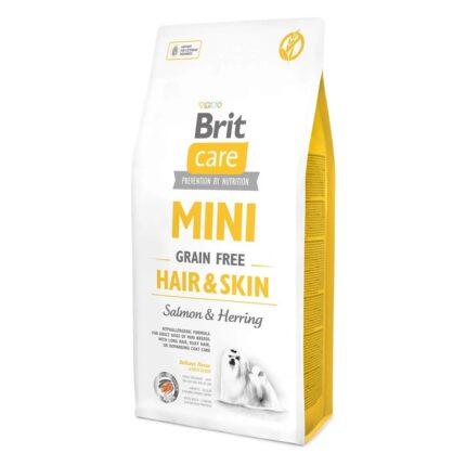 brit care mini grain free hair & skin для собак с лососем и сельдью 7 кг