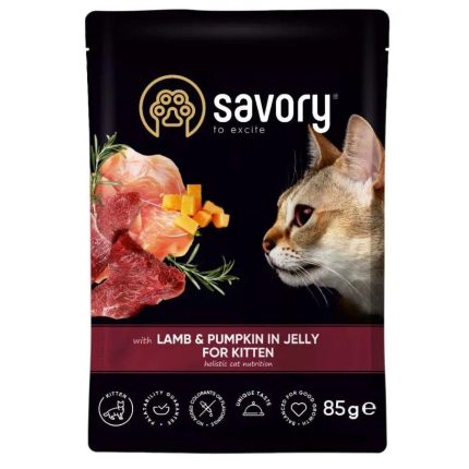 Влажный корм для котят savory kitten, лосось с морквой в соусе, 85 г