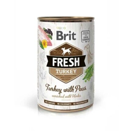 brit fresh turkey peas с индейкой и горошком 400 г