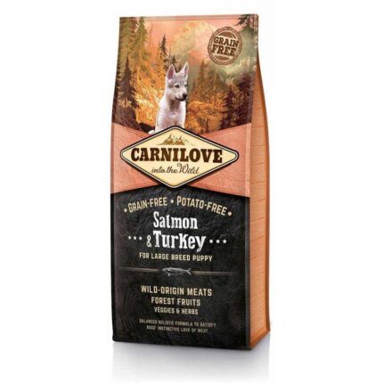 carnilove puppy large breed salmon turkey для щенков с лососем 12 кг