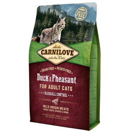 carnilove duck pheasant hairball control для кошек с уткой и фазаном 6 кг