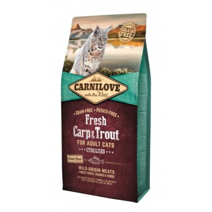 carnilove carp trout sterilised для стерилизованных кошек с карпом и форель 400 г