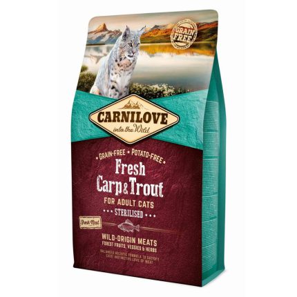 carnilove carp trout sterilised для стерилизованных кошек с карпом и форелью 6 кг