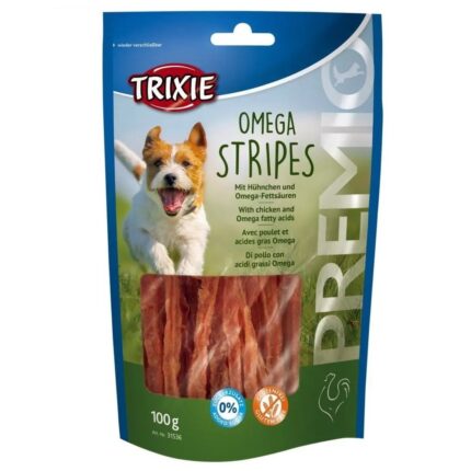 Лакомство для собак trixie premio omega stripes 100 г (курица)