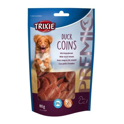 Лакомство для собак trixie premio chicken duck coins 80 г (утка)