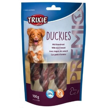 Лакомство для собак trixie premio duckies 100 г (утка)