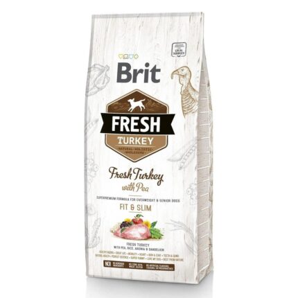 brit fresh turkey with pea adult fit slim с индейкой 12 кг