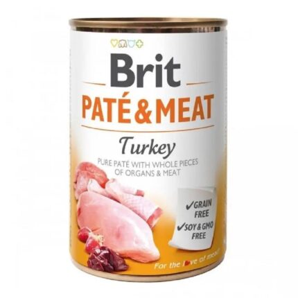 brit pate meat dog для собак паштет с индейкой 400 г