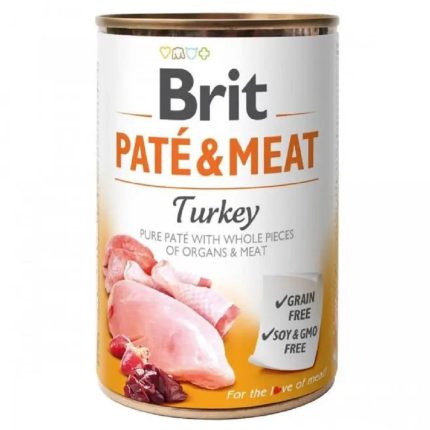 brit pate meat dog для собак паштет с индейкой 400 г