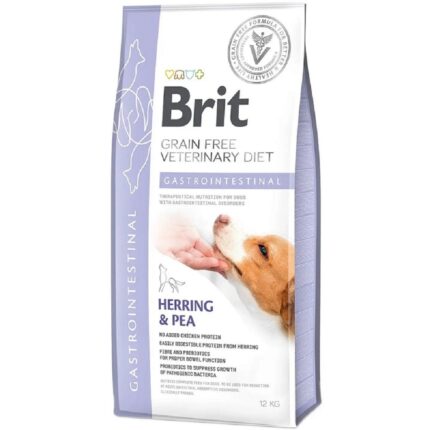 brit vd gastrointestinal dog для собак с селедкой, лососем и горохом 12 кг