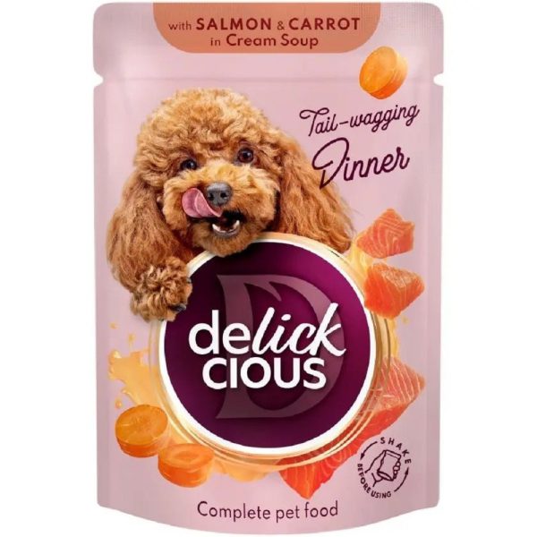 Delickcious (Делишес) Dog Salmon Carrot Soup 85 г влажный корм для собак индейка сыр суп