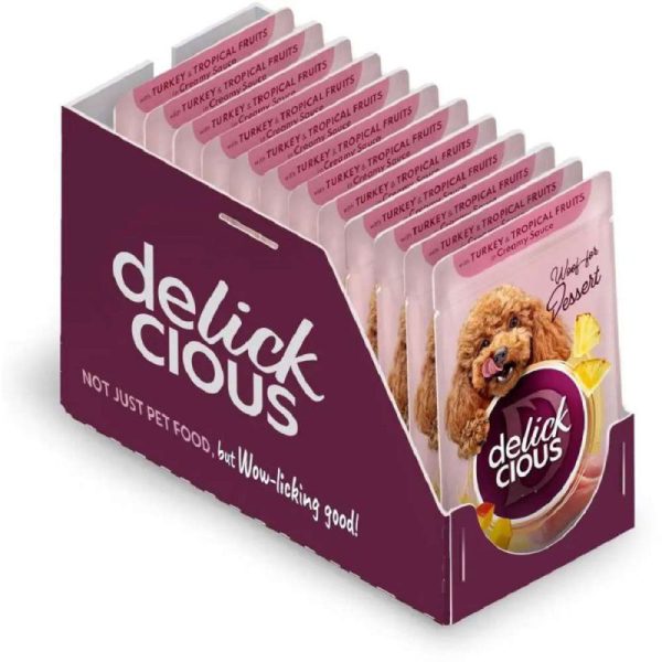 delickcious (Делишес) пауч dog turkey tropical fruits для собак индейка тропические фрукты соус 80 г delickcious (Делишес) пауч dog turkey tropical fruits для собак индейка тропические фрукты соус 80 г