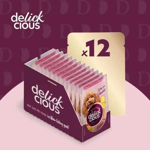 delickcious (Делишес) пауч dog turkey tropical fruits для собак индейка тропические фрукты соус 80 г delickcious (Делишес) пауч dog turkey tropical fruits для собак индейка тропические фрукты соус 80 г
