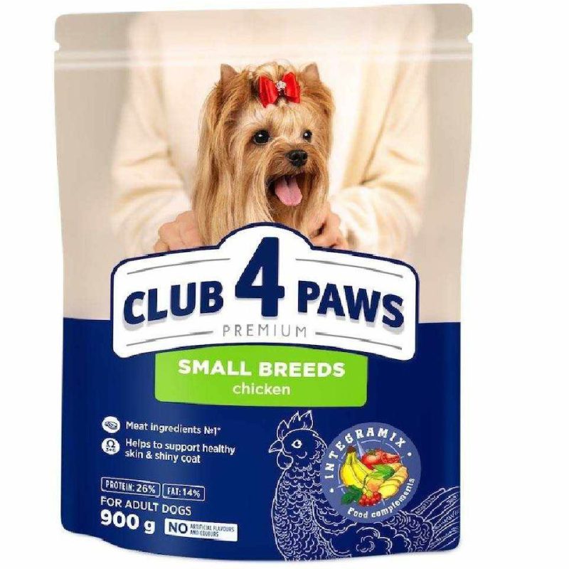 Клуб 4 Лапы premium small для собак с курицей 900 г Клуб 4 Лапы premium small для собак с курицей 900 г