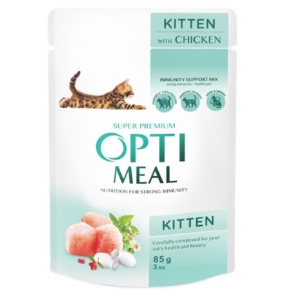 Optimeal Cats Kitten Chicken 85 г влажный корм с курицей для котят