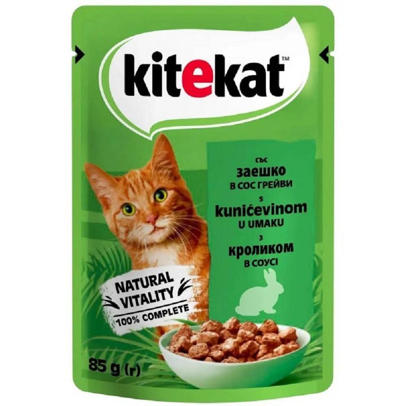 kitekat пауч для кошек с кроликом в соусе 28*85 г kitekat пауч для кошек с кроликом в соусе 28*85 г