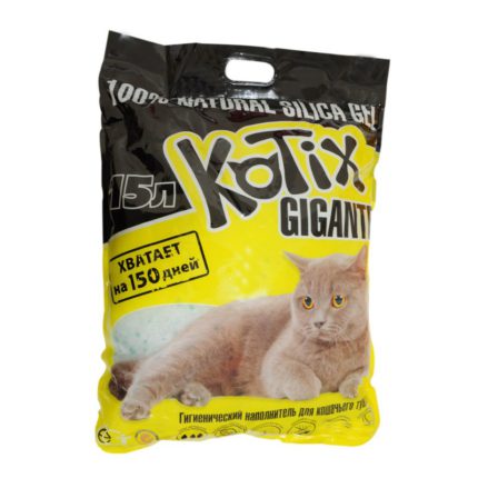 Наполнитель силикагелевый kotix для кошачьего туалета 15 л