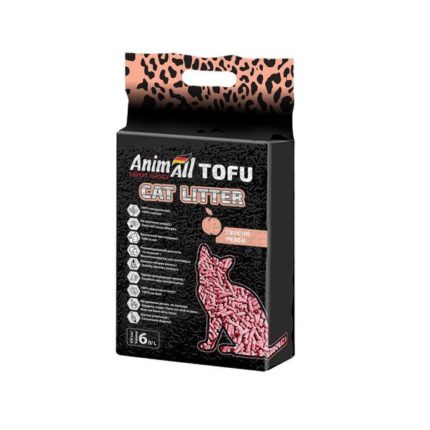 Наполнитель соевый animАll Тофу для кошачьего туалета с персиком 6 л / 2,6 кг