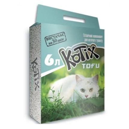 Наполнитель соевый kotix Тофу для кошачьего туалета классик 6 л/2.6 кг