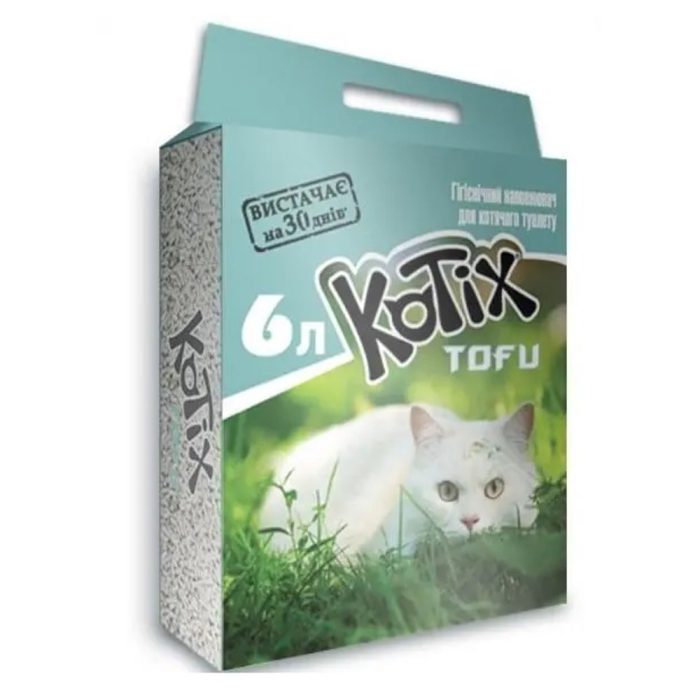 Наполнитель соевый kotix Тофу для кошачьего туалета классик 6 л/2.6 кг Наполнитель соевый kotix Тофу для кошачьего туалета классик 6 л/2.6 кг