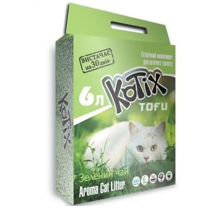 Наполнитель соевый kotix Тофу для кошачьего туалета зеленый чай 6 л/2.6 кг Наполнитель соевый kotix Тофу для кошачьего туалета зеленый чай 6 л/2.6 кг