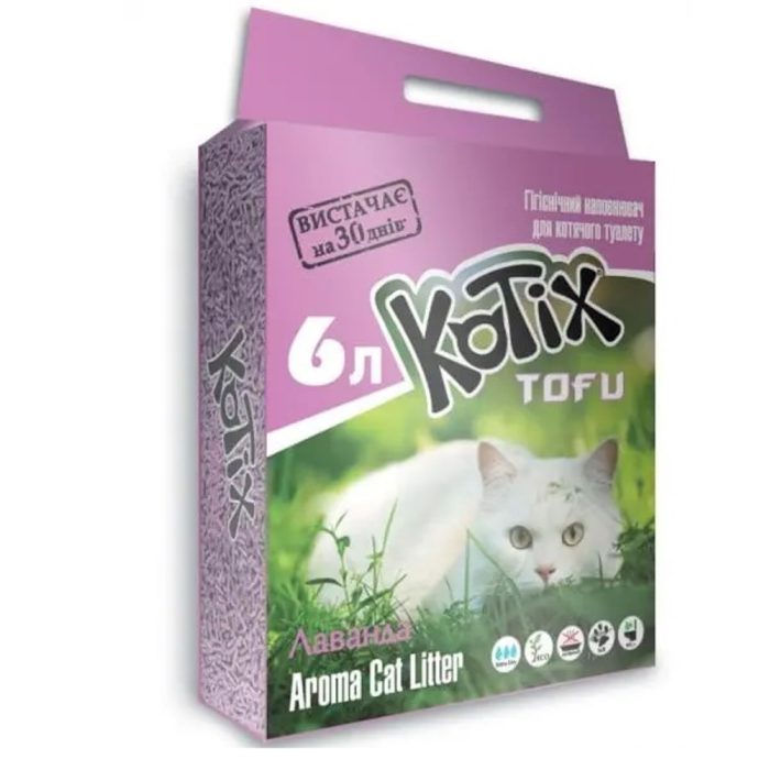 Наполнитель соевый kotix Тофу для кошачьего туалета лаванда 6 л/2.6 кг Наполнитель соевый kotix Тофу для кошачьего туалета лаванда 6 л/2.6 кг