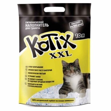 Наполнитель силикагелевый kotix для кошачьего туалета 10 л