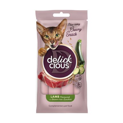 Лакомство delickcious (Делишес) creamy snacks для кошек курица с добавлением сыра и спаржи 4шт*15г (Копировать)